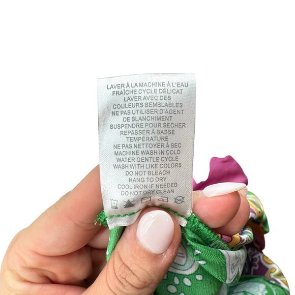 Bailey 44 Colorful Patchwork Satin Knotted Waist Front Slit Midi Pencil Skirt - Picture 11 of 11